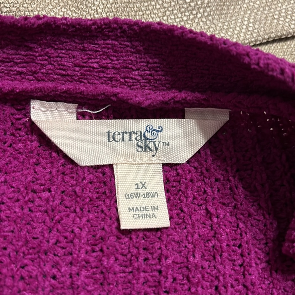 Terra & Sky Plus Open Front Cardigan - Picture 11 of 12